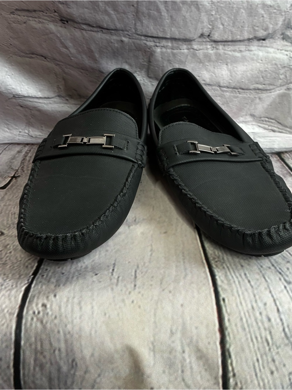 Tahari Jester Men’s Black Faux Leather Driving Moc Loafer Slip-On Shoe Sz 8 GUC - Picture 5 of 10